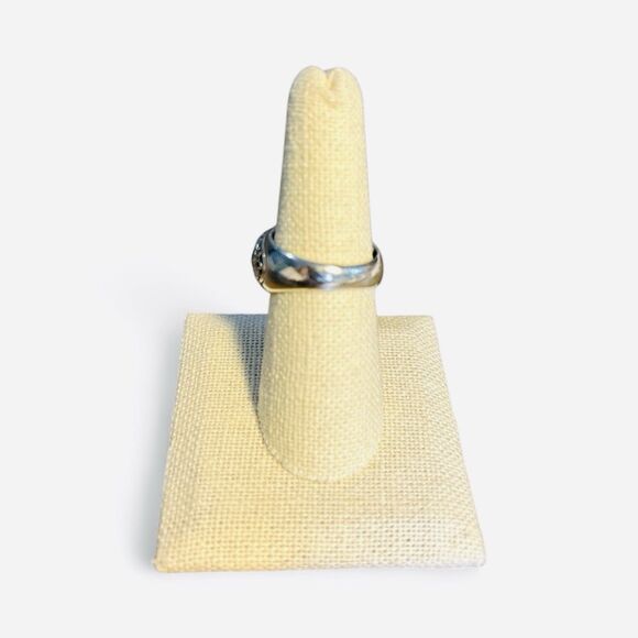 Intricate Sterling Silver Blue Topaz Filigree Ring - Oval Cut .925 Size 8 - Picture 4 of 4